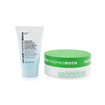 Kit Drench & De-Tox 2 Piezas: Hidratante 20ml + Pepino Parches de Ojos 15 pares