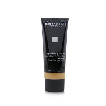 Leg and Body Make Up Buildable Liquid Body Foundation Sunscreen Broad Spectrum SPF 25 - #Tan Honey 45W (Box Slightly Damaged)