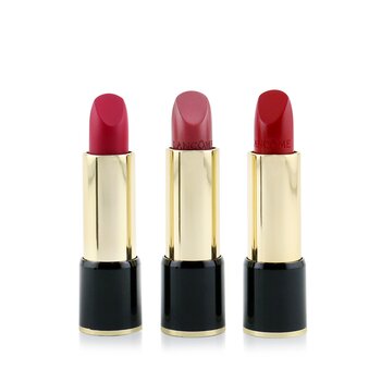 3 L'Absolu Rouge Set Trío Moldeador de Color de Labios Hidratante (3x Colores de Labios + Bolsa)