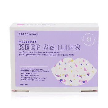 Moodpatch - Keep Smiling Geles de Labios Aromaterapia Infundidos de Té Calmante (Violeta Dulce + Lavanda + (Extracto de Coco)