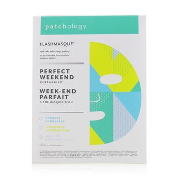 Kit FlashMasque Mascarilla en Hoja de 5 Minutos - Perfect Weekend Sheet Mask: (Hidrata, Ilumina, Leche Peel)