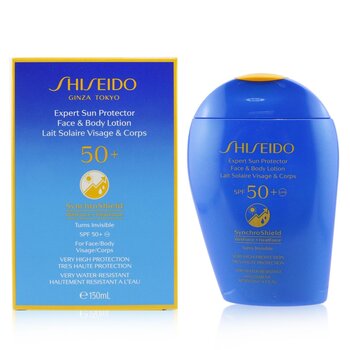 Shiseido Expert Sun Protector SPF 50+UVA Loción Corporal & Facial (Se Vuelve Invisible, Protección Muy Alta, Muy Resistente al Agua)