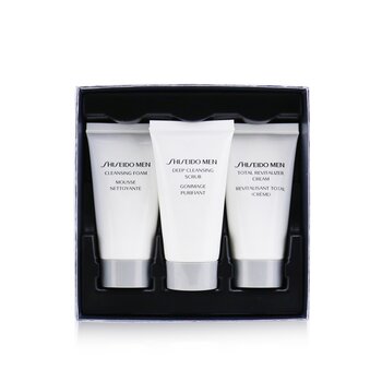 Shiseido Set Total Age Defense 3-Pieces: Espuma Limpiadora 30ml + Limpiador Exfoliante 30ml + Crema Revitalizante 30ml