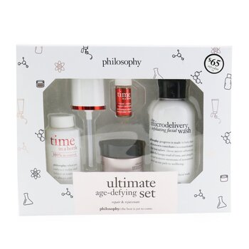 Set Ultimate Age-Defying (Repara & Rejuvenece): Jabón Facial 120ml + Suero 25ml + Activador 2ml + Crema SPF 30 15ml
