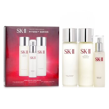 SK II Set Pitera Deluxe Hydrating 3-Piezas: Esencia Tratamiento Facial 230ml + Emulsión Levante Facial 100g + Loción Aclarante Tratamiento Facial 230ml