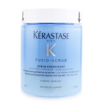 Fusio-Scrub Scrub Energisant Exfoliante Limpiador Intensamente Purificante con Sal Marina (Cuero Cabelludo Propenso a Graso)