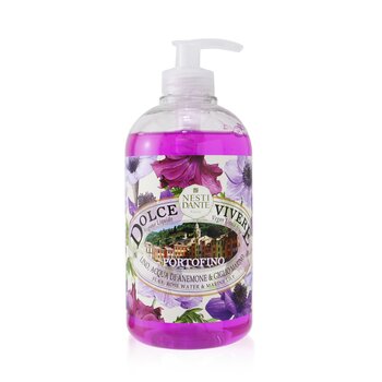 Nesti Dante Dolce Vivere Jabón Líquido Vegano - Portofino - Lino, Agua de Rosas y Lirio Marino
