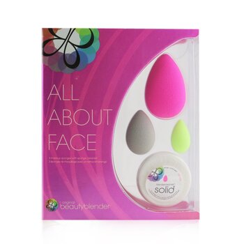 Set All About Face Beautyblender (Beautyblender + Beauty Blusher + Micro Mini BeautyBlender + Mini Blendercleanser Solid)