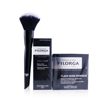 Filorga Flawless Bareskin Effect Active Kit de Maquillaje (1x Primer + 1x Polvo Translúcido + 1x Brocha de Maquillaje)