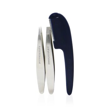 Kit G.E.A.R. Peinado de Cejas: Mini Pinzas Planas + Mini Pinzas de Punto + Cuchilla Facial + Estuche