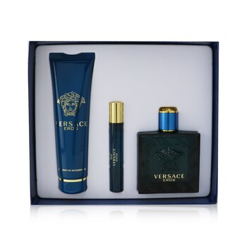 Eros Coffret: Eau De Toilette Spray 100ml/3.4oz + Eau De Toilette Spray 10ml/0.3oz + Gel de Ducha 150ml/5oz