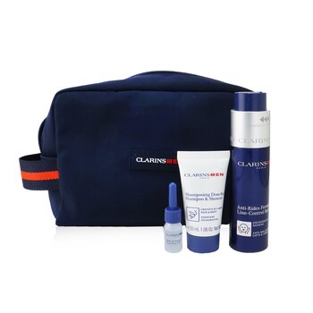 Set Men Expert Esenciales Reafirmantes: Bálsamo Control de Líneas 50ml + Champú & Ducha 30ml + Aceite de Afeitar 3ml