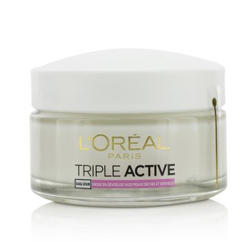 Triple Active Crema de Día Multi-Protectora Hidratación de 24H - Para Piel Seca/Sensible (Caja Ligeramente Dañada)