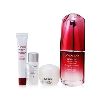 Set Ultimate Hydrating Glow: Ultimune Conncentrado Infundidor de Poder 30ml + Crema Gel Hidratante 10ml + Concentrado de Ojos 5ml + SPF 42 Protector Solar 7ml