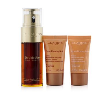 Set Double Suero Extra-Edición: Doble Suero 50ml + Crema de Día Extra-Reafirmante 15ml + Crema de Noche 15ml + Bag