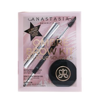 Kit Ombre de Cejas (Polvo de Cejas Dúo + Mini Gel de Cejas Transparente + Brocha 7B) - # Taupe