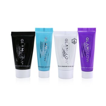 Glamglow Set Instant Celebrity Skin Mascarillaing: 1x Supermud Tratamiento Aclarante - 15g + 1x Youthmud Glow Tratamiento Estimulante - 15g + 1x Thristymud Tratamiento Hidratante - 10g/0.35 + 1x Gravitymud Tratamiento Reafirmante - 10g/0.35