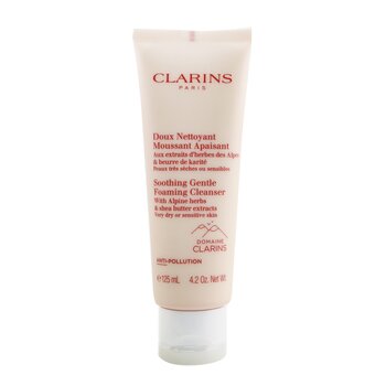 Clarins Limpiador Espumoso Suave Calmante con Extractos de Hierbas Alpinas & Manteca de Karité - Piel Muy Seca o Sensible