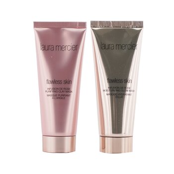 Laura Mercier Set Infusion De Rose Mask Duet: 1x Flawless Skin Infusion De Rose Mascarilla Brillo Hidratante - 75g + 1x Flawless Skin Infusion De Rose Mascarilla de Arcilla Purificante - 75g