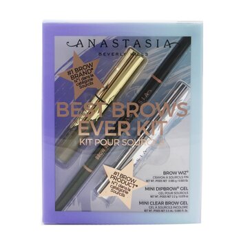El mejor kit para cejas (Brow Wiz + Mini Dipbrow Gel + Mini Clear Brow Gel) - # Taupe