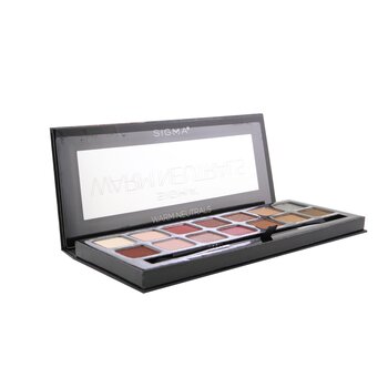 Sigma Beauty Warm Neutrals Paleta de Sombra de Ojos (14x Sombras de Ojos + 1x Brocha de Doble Punta)