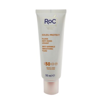 ROC Soleil-Protect Fluido Suavizante Anti-Arrugas SPF 50 UVA & UVB (Visiblemente Reduce Arrugas)
