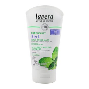 Lavera Pure Beauty Jabón, Exfoliante, Mascarilla 3 En 1 - Para Piel Manchada & Mixta