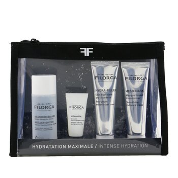 Filorga Set Intense Hydration: Micellar Solution 50ml + Hydra-Hyal 7ml + Hidra-Llenador 30ml + Meso Mascarilla 30ml + Bolsa