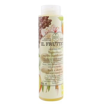IL Frutteto Jabón líquido natural para baño y ducha con hojas de uva roja y extracto de limón