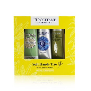 Trío Soft Hands: Almond Delicious Hands 30ml + Crema de manos de manteca de karité 30ml + Gel refrescante de manos Verbena 30ml