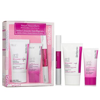 Klein Becker (StriVectin) Set Smart Smoothers Full Size Trio: Concentrado Hidratante Intensivo 60ml + Primer Borrador de Arrugas Instantáneo 30ml + Lips Plumping & Vertical Line Tratamiento 2x5ml