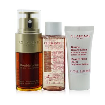 Set Youthful Radiance: Doble Serum 30ml + Agua Micelar Limpiadora 50ml + Beauty Flash Balm 15ml