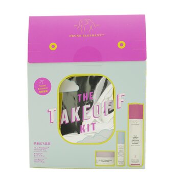 Drunk Elephant The TakeOff Kit: T.L.C Framboos Night Serum 50ml+ B-Hydra Serum 8ml+ Lala Retro Whipped Cream 15ml