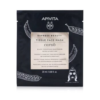Apivita Express Beauty Black Tissue Face Mask with Carob (Detox & Purifying) - Exp. Date: 07/2022