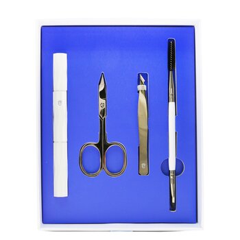 Kit de cuidado de cejas: cepillo para cejas y carrete + tijeras + pinzas + navaja para cejas + estuche