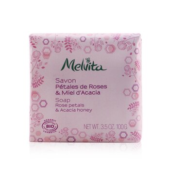 Melvita Rose Petals & Acacia Honey Soap