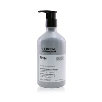 LOreal Professionnel Serie Expert - Silver Violet Dyes + Magnesium Neutralising and Brightening Shampoo (For Grey and White Hair)