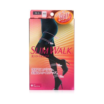 SlimWalk Compression Tights, Stepped Pressure Design - # Black (Size: M-L)