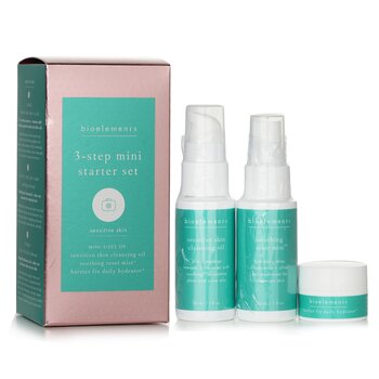 Mini set de inicio de 3 pasos: aceite limpiador para pieles sensibles de 30 ml + bruma reconfortante calmante de 30 ml + hidratante diario Barrier Fix de 7,5 ml