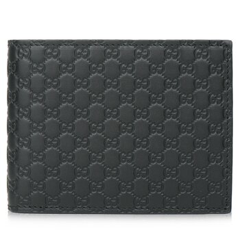 217044 Cartera triple de cuero para hombre Micro GG Guccissima