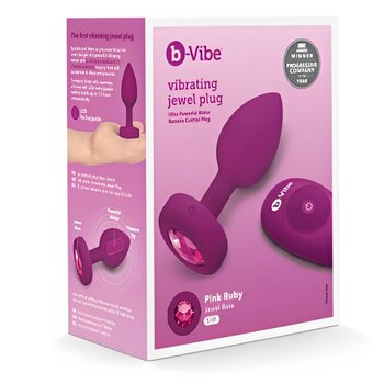 B-vibe Plug Anal Joya Vibrante S/M - # Fucsia 1 pc Mxico