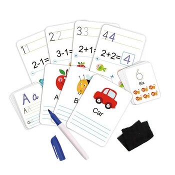 Escritura a mano y tarjetas de aprendizaje