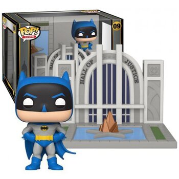 POP Towns: Batman 80th - Salón de la justicia con figuras de juguete de Batman
