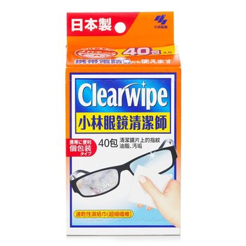 Kobayashi Clearwipe - Toallitas húmedas para limpieza de lentes - 40 paquetes