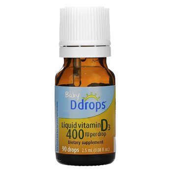 Baby Ddrops vitamina D3 líquida 400 Unidades internacionales - 90 gotas (2,5ml)