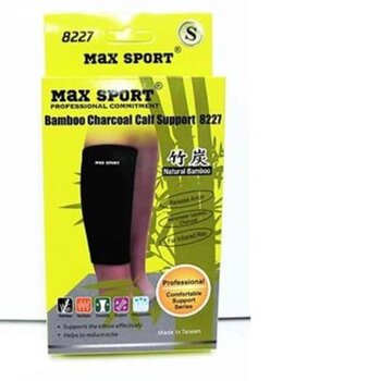 MAX SPORT Bamboo Charcoal Calf Support, Small Size (30.5-33cm), Measure Round Center, One Pieces