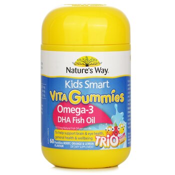 Nature's Way - *Kids Smart Vita Gummies Omega-3 DHA Aceite de pescado 60 gomitas (9314807066697) [Importación paralela]