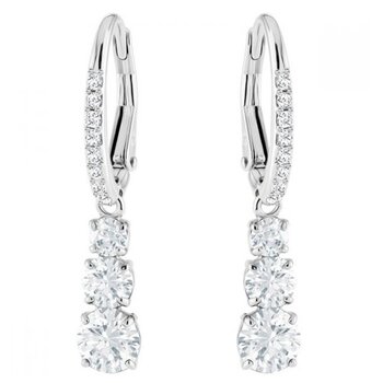 Swarovski Attract Trilogy hoop earrings 5416155 - Round cut, White, Rhodium plated