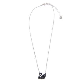 Swarovski Iconic Swan colgante Swan 5347329 - Mediano, Negro, Baño de Rodio