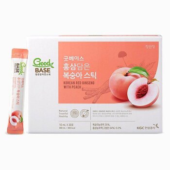 Cheong Kwan Jang - Bebida Goodbase de ginseng rojo coreano con melocotón (paquete de 10 ml x 30)